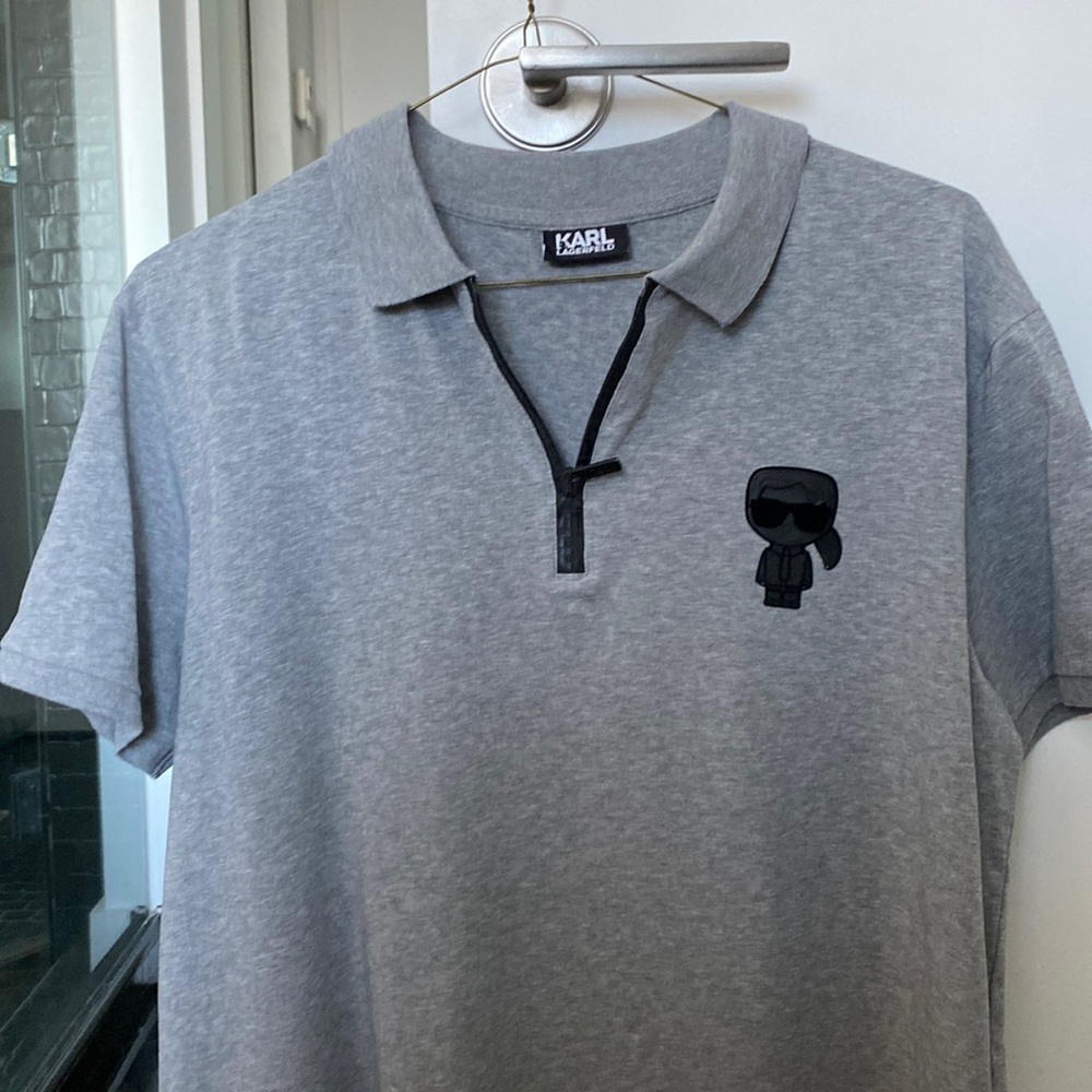 Karl Lagerfeld Ikonik Grey Polo Zip Size XL [pls read]